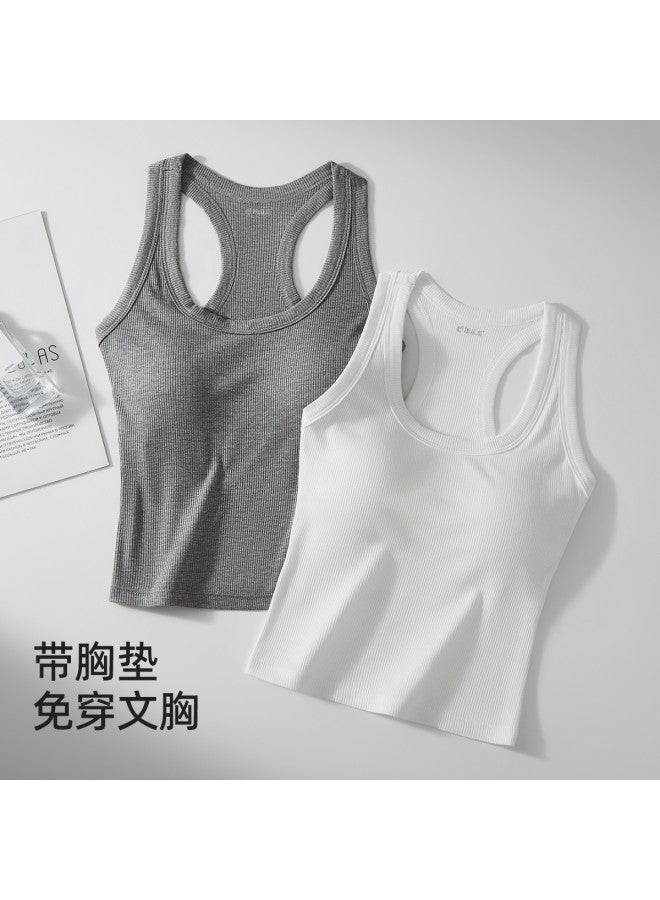 Top melon توب كاميس H-Back مع حمالة صدر مبطنة مدمجة، تصميم نحيف، تغطية جانبية، للاستخدام كطبقة أو بمفرده - Image 4