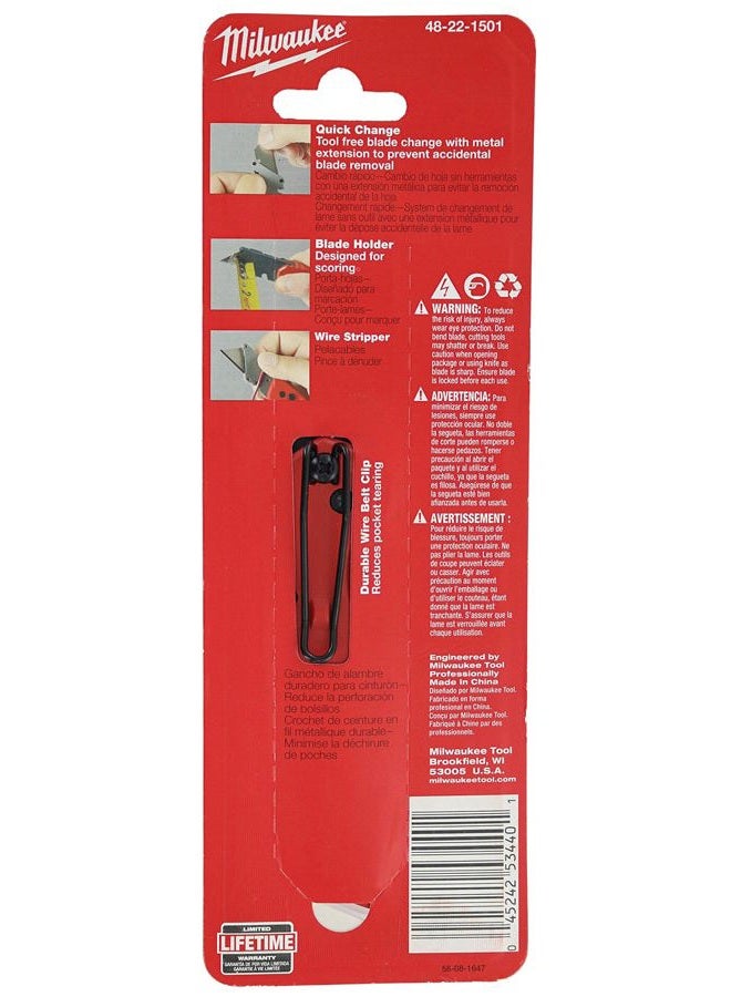 Milwaukee 48-22-1501 Fastback Folding Utility Knife with Wire Stripper, Gut Hook, and Quick Blade Change - Image 5