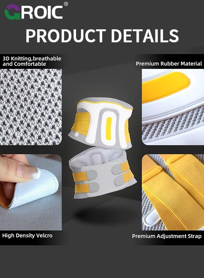 GROIC مشد الخصر، حزام دعم الخصر لتخفيف آلام أسفل الظهر، دعامة قطنية قابلة للتعديل مع أحزمة مزدوجة للرجال والنساء، مدرب الخصر للعمل، والتمارين، والارتداء اليومي - Image 5