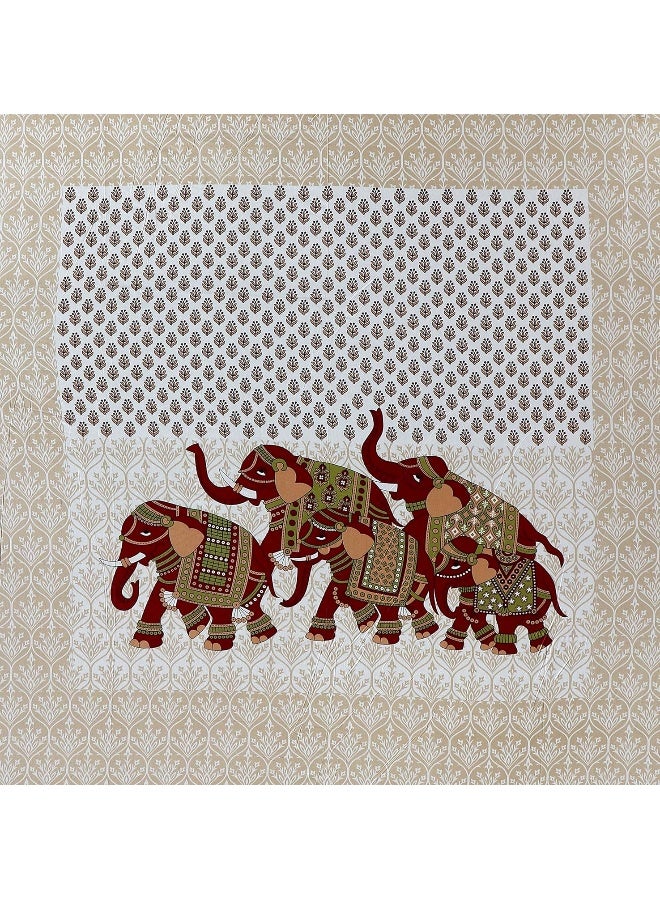 Urban Magic Urban Magic 144 TC Cotton Double Jaipuri Prints Flat Bedsheet  - Image 5