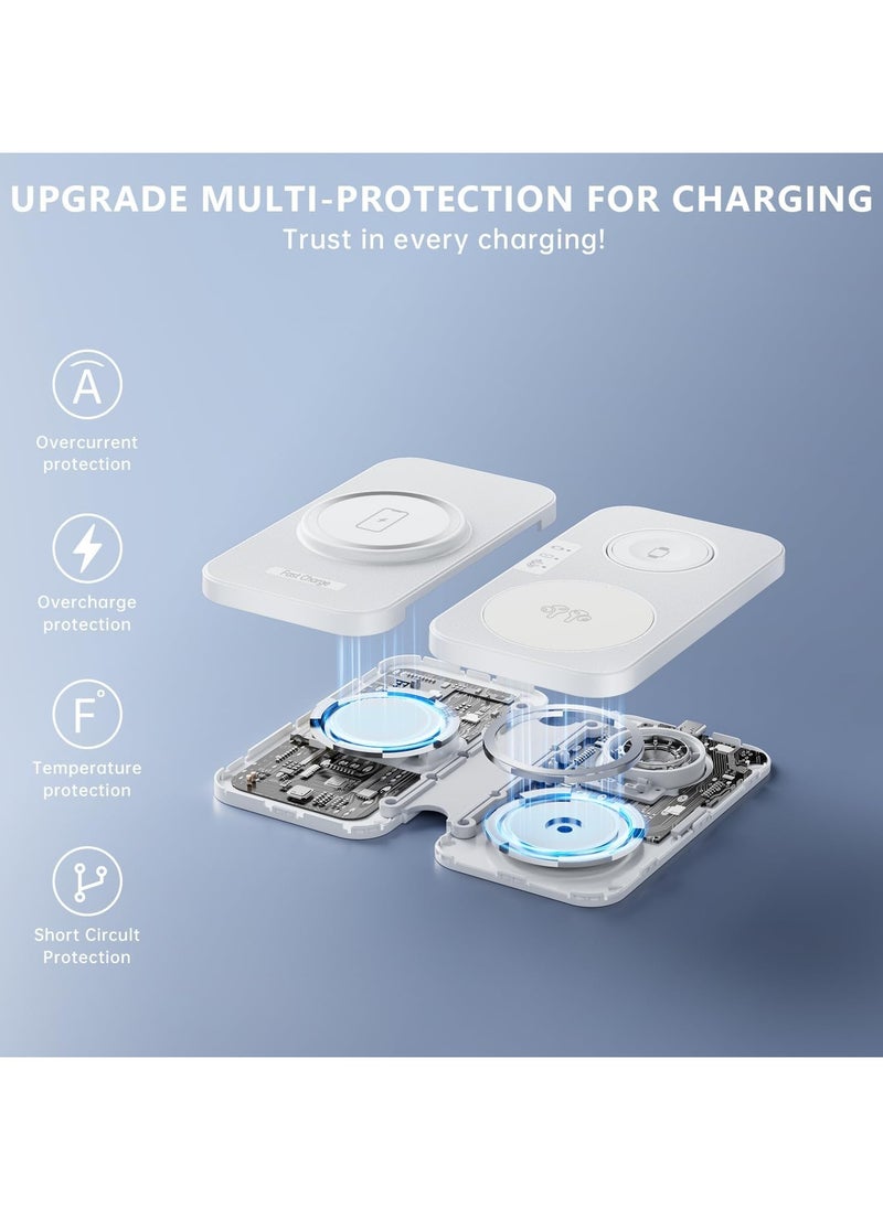 Beauenty - Travel Portable Charger iPhone  Watch Wireless Fast Charging Station: Charging Pad for Apple Devices iPhone 16 15 14 13 12 Pro Max Plus - iWatch Series  Airpods 3 2 Pro - Image 1