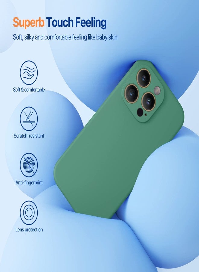 Miracase Designed for iPhone 14 Pro Max Phone Case with Screen Protector,[Upgraded Enhanced Camera Protection],Shockproof Liquid Silicone Case with Microfiber Lining,6.7 inch, Acacia Green - Image 3
