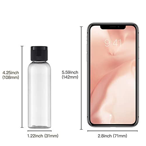 Tekson Travel Bottles Empty 2oz (10 PCS), Plastic Travel Size Cosmetic Container, TSA Amber Squeeze Bottle for Shampoo, Conditioner (Flip Cap) - Image 5