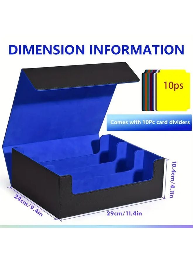 Red Extra Large Faux Leather Card Box Strong Snap Sleeves Magic Collectible Card Storage Display Case - Image 4