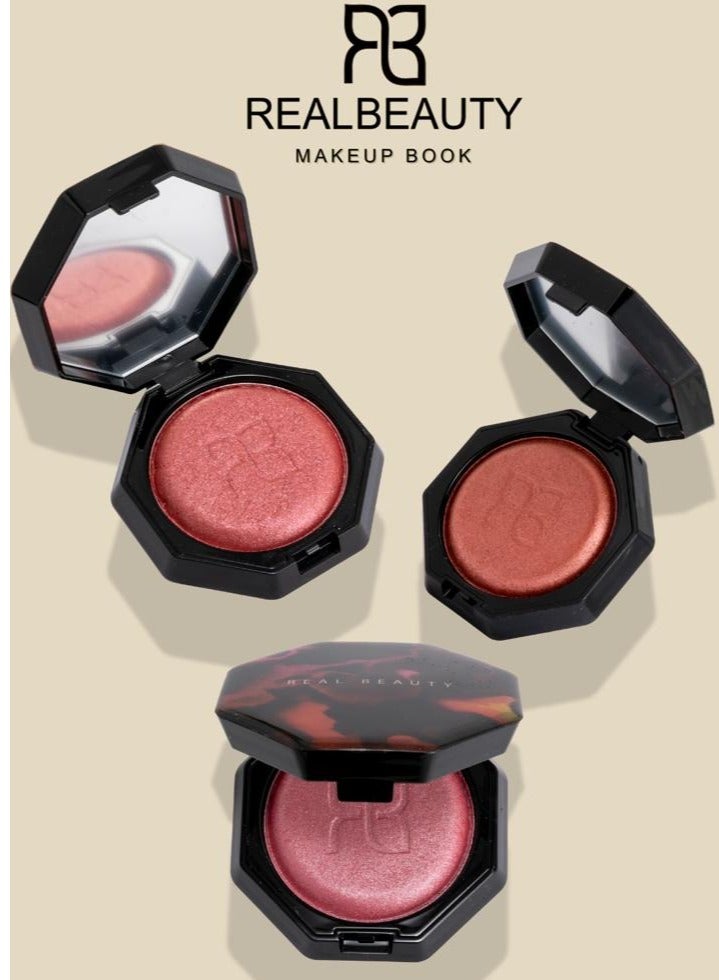 ريال بيوتي أحمر خدود احترافي بتركيبة زبدية - 3 قطع