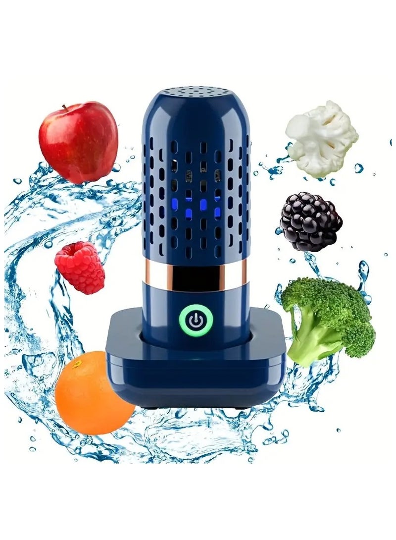 DubaiGallery منظف الفواكه والخضروات - نوع كبسولة محمولة لغسل الفواكه والخضروات والأرز والأدوات المنزلية بسرعة وكفاءة - شحن لاسلكي متضمن - Image 1
