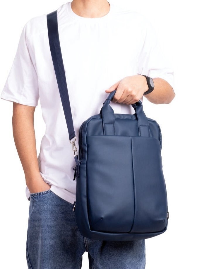 ايه ار سابلاي AR Hybrid Bag من Arij Bags | شنطة متعددة الاستخدام للجنسين بخامة مقاومة للمياه، 3 طرق للحمل، جيب لابتوب وتابلت، مساحة واسعة للاستخدام اليومي والسفر (40 × 30 × 10 سم) (كحلي) - Image 3