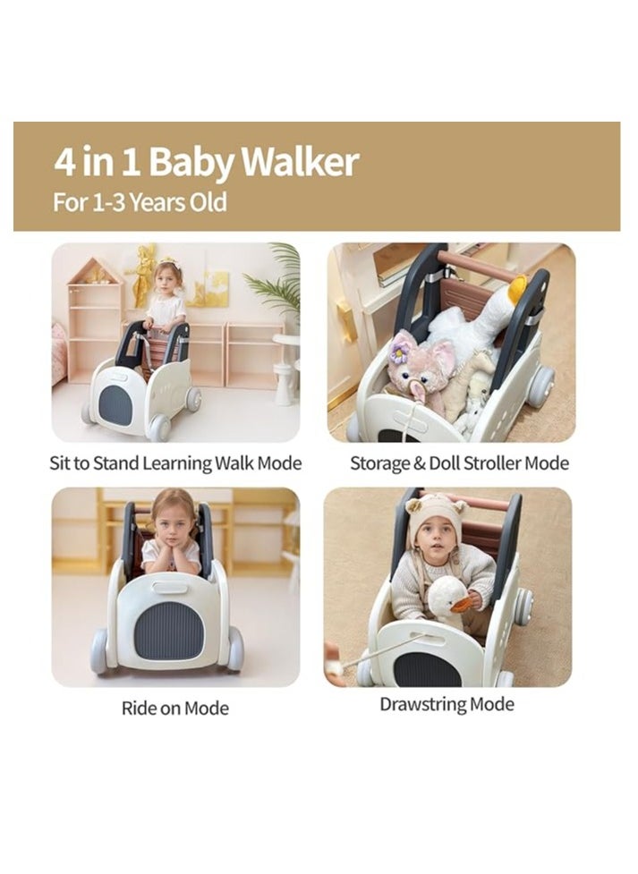 Arabest Baby Shopping Cart Push and Pull Baby Stroller 2in1 Toddler Learning Walker Toy Storage Chest Shopping Cart and Doll Stroller  - Image 2