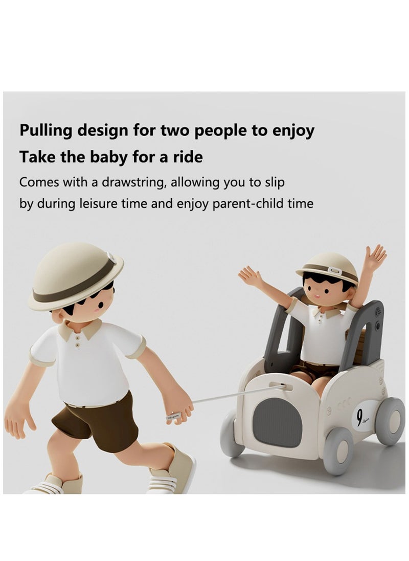 Arabest Baby Shopping Cart Push and Pull Baby Stroller 2in1 Toddler Learning Walker Toy Storage Chest Shopping Cart and Doll Stroller  - Image 3