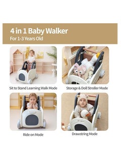Arabest Baby Shopping Cart Push and Pull Baby Stroller 2in1 Toddler Learning Walker Toy Storage Chest Shopping Cart and Doll Stroller  - Image 2