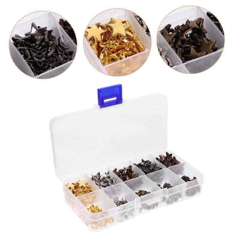 200 Piece 5 Color Star Rivets Kit for Leather Crafting Decorative Spikes - Image 4