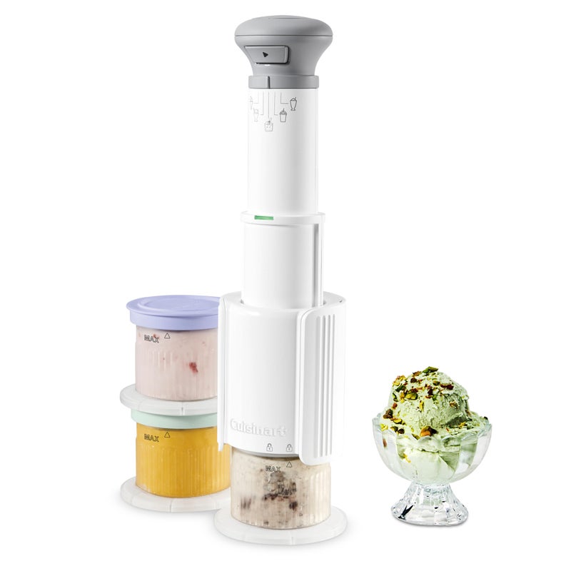 Cuisinart صانعة الآيس كريم والسوربيه والشيكولاتة والسلطانية والمثلجات 5 في 1 من كويزينارت فاست فريز، آلة مدمجة، سهلة الاستخدام، تشمل 3 أكواب خلط مع أغطية، ICE-FD10 - Image 1