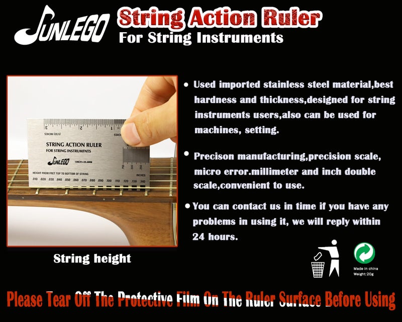 Junlego Guitar Action Gauge Ruler, String Height Gauge for Guitar - Image 5