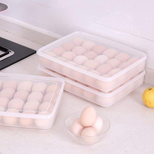 POPLEY Plasic Egg Holders for Refrigerator egg Storage Container Refrigerator Egg Trays Deviled Egg Tray Carrier with Lid Clear - Image 4