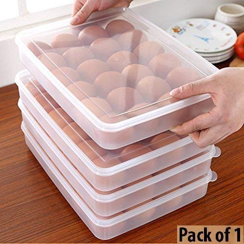 POPLEY Plasic Egg Holders for Refrigerator egg Storage Container Refrigerator Egg Trays Deviled Egg Tray Carrier with Lid Clear - Image 3