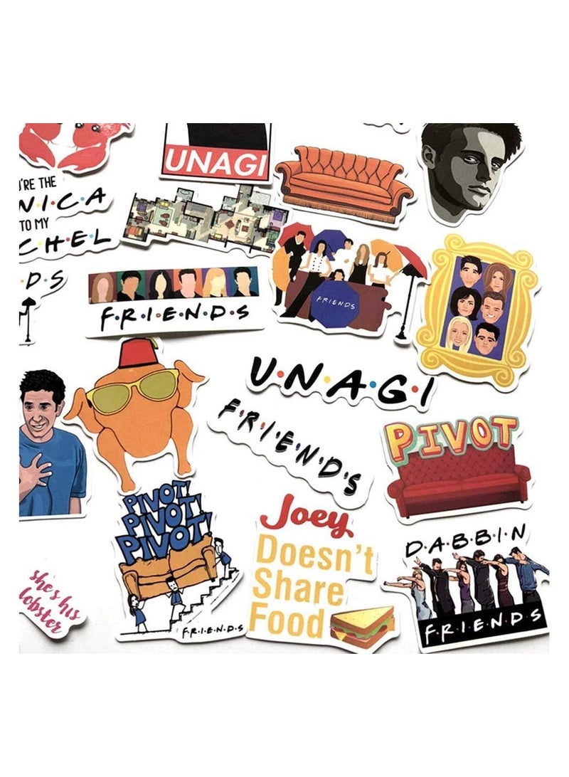 عام الأصدقاء التلفزيون تظهر المشجعين مقاوم للماء الفينيل سكيت الغيتار السفر حالة ملصقات 100 قطع - Image 2