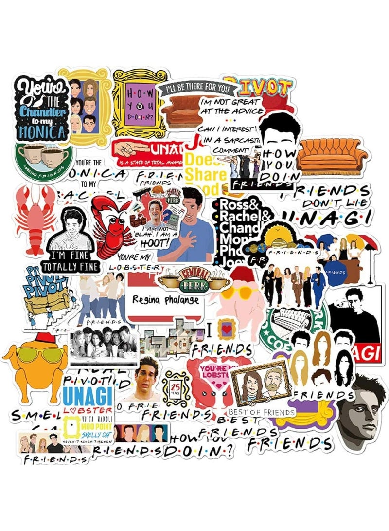 عام الأصدقاء التلفزيون تظهر المشجعين مقاوم للماء الفينيل سكيت الغيتار السفر حالة ملصقات 100 قطع - Image 1
