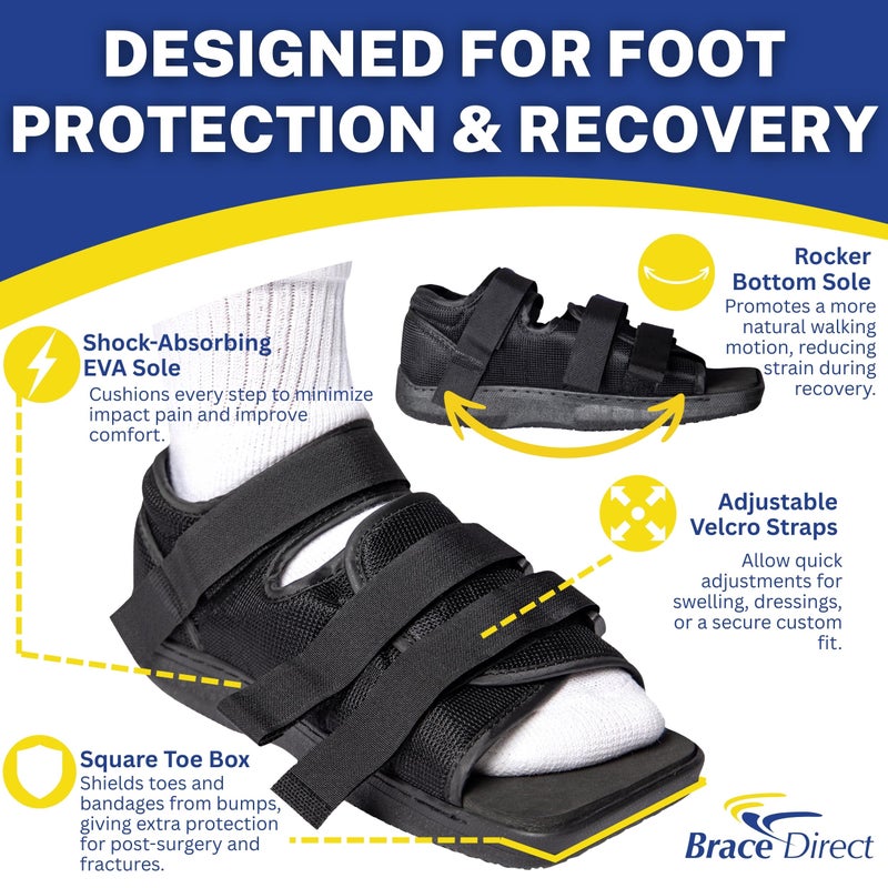 Brace Direct Post Op Shoe & Medical Foot Brace â€“ Stress Fracture, Broken Toe & Bunion Support L3260 â€“ Orthopedic Walking Immobilizer for Left or Right Foot (LG - WOMENS US SHOE: 8.5-10.5) - Image 3