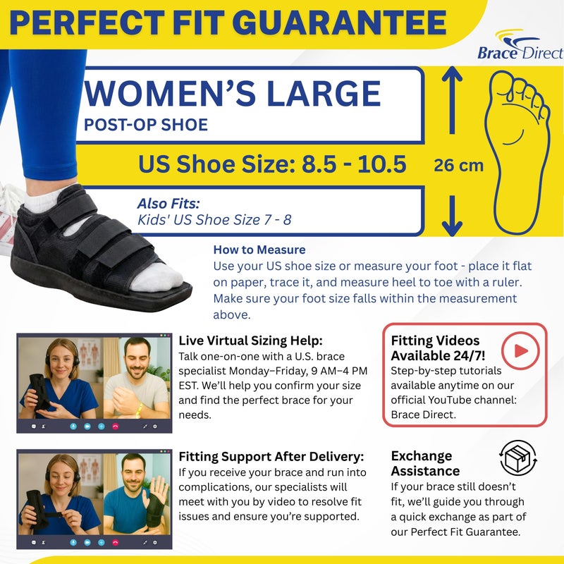 Brace Direct Post Op Shoe & Medical Foot Brace â€“ Stress Fracture, Broken Toe & Bunion Support L3260 â€“ Orthopedic Walking Immobilizer for Left or Right Foot (LG - WOMENS US SHOE: 8.5-10.5) - Image 2