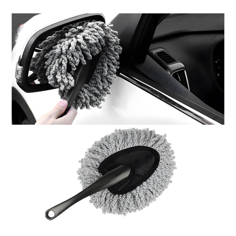 KVAEY Car Dash Duster Brush Super Soft Microfiber MultiFunctional Car Cleaning Brush Scratch Free Dash Dusting Tool with a AntiSkid Handle for Vehicle Home Kitchen Cleaning Gray - Image 3