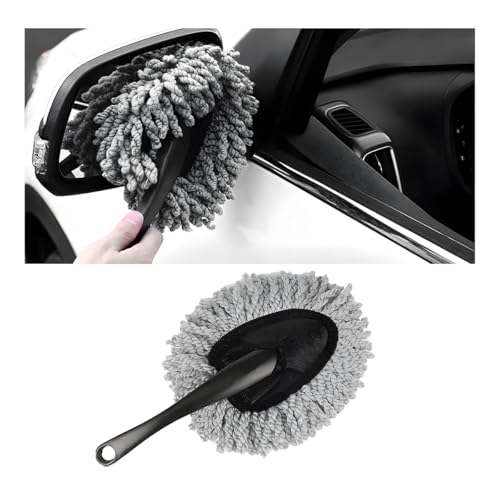KVAEY Car Dash Duster Brush Super Soft Microfiber MultiFunctional Car Cleaning Brush Scratch Free Dash Dusting Tool with a AntiSkid Handle for Vehicle Home Kitchen Cleaning Gray - Image 1