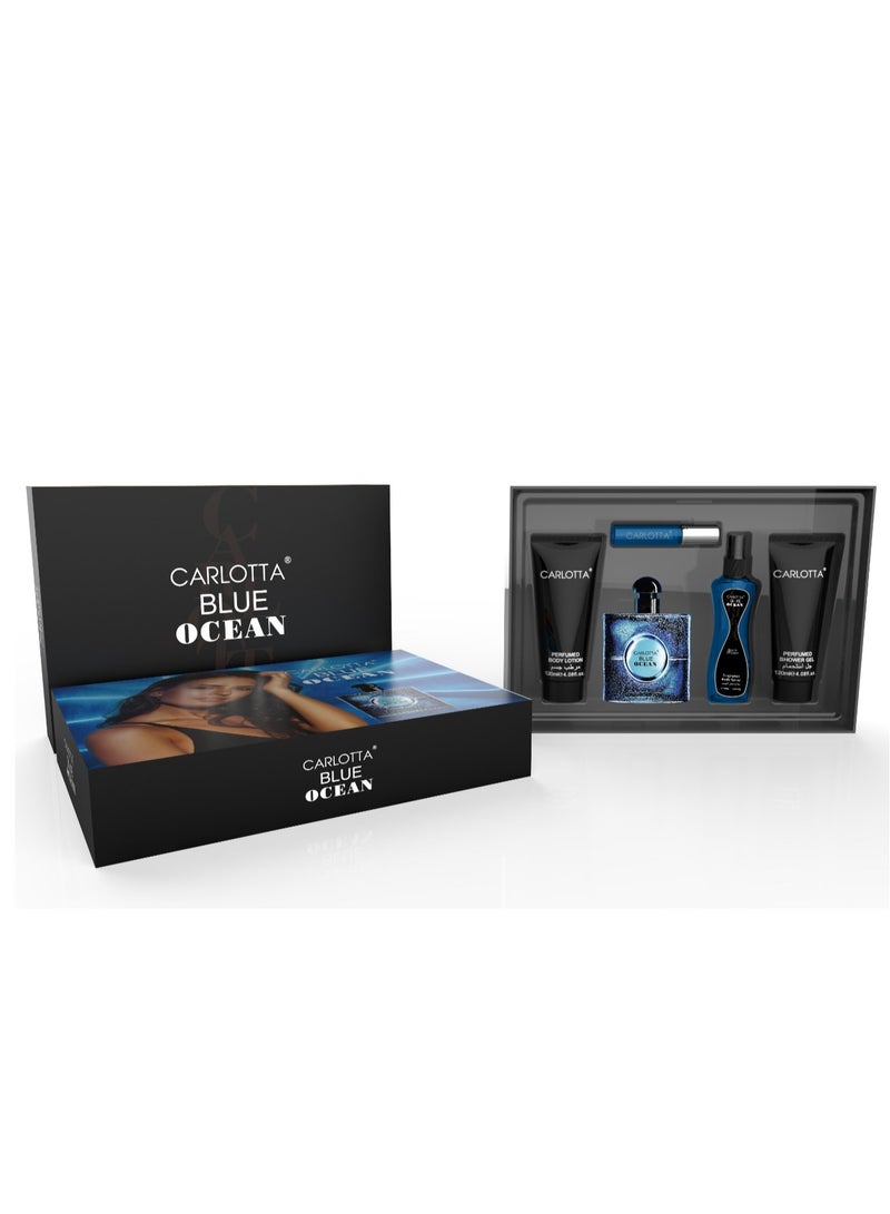 بلو طقم هدية عطور بلو اوشين للنساء خمس قطع من كارلوتا ليس كوليكشن