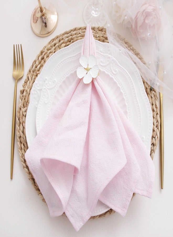 JINVASE Dinner Cloth Napkins Bulk, Cotton Linen Napkins,Washable Napkins for Weddings Decorations (Pale Pink, 16" x 16" (Set of 12)) - Image 1