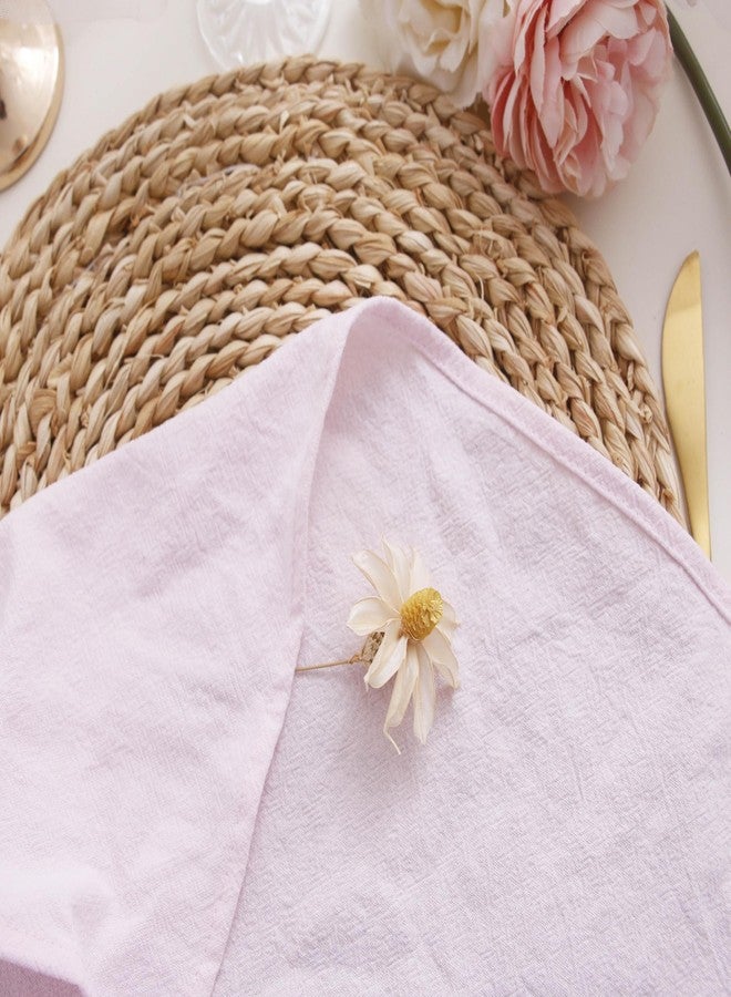 JINVASE Dinner Cloth Napkins Bulk, Cotton Linen Napkins,Washable Napkins for Weddings Decorations (Pale Pink, 16" x 16" (Set of 12)) - Image 5