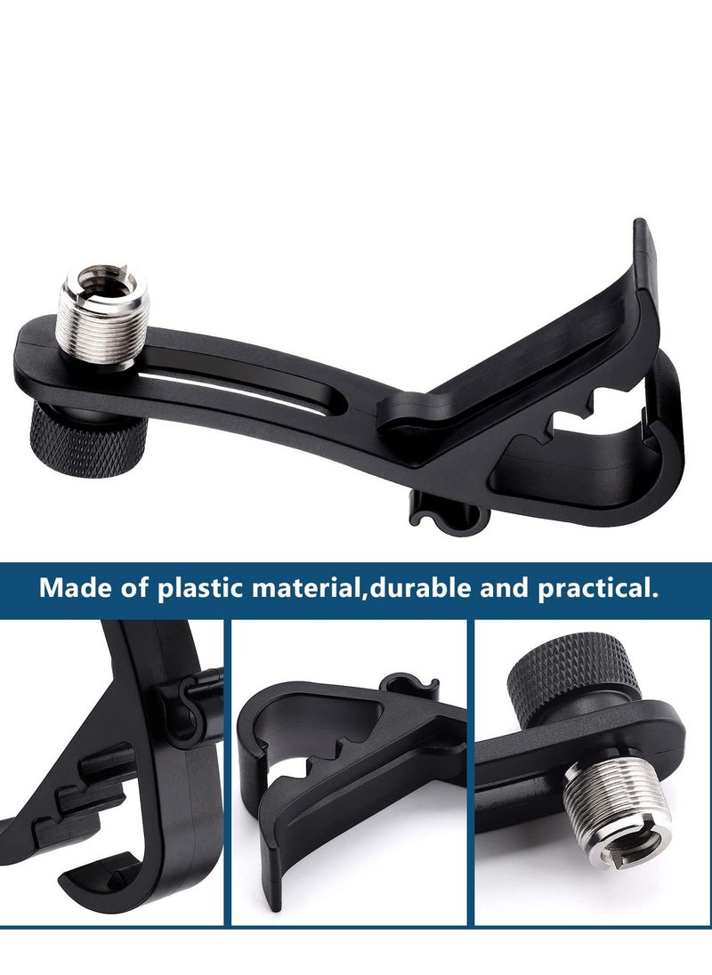 Drum Microphone Clip, Adjustable Mic Mount Clamp Holder Mic Securing Clip, Shockproof Drum Mounts for Musical Instrument Supplies, Microphone Drum Mount for Professional Drum Recording (2PCS)