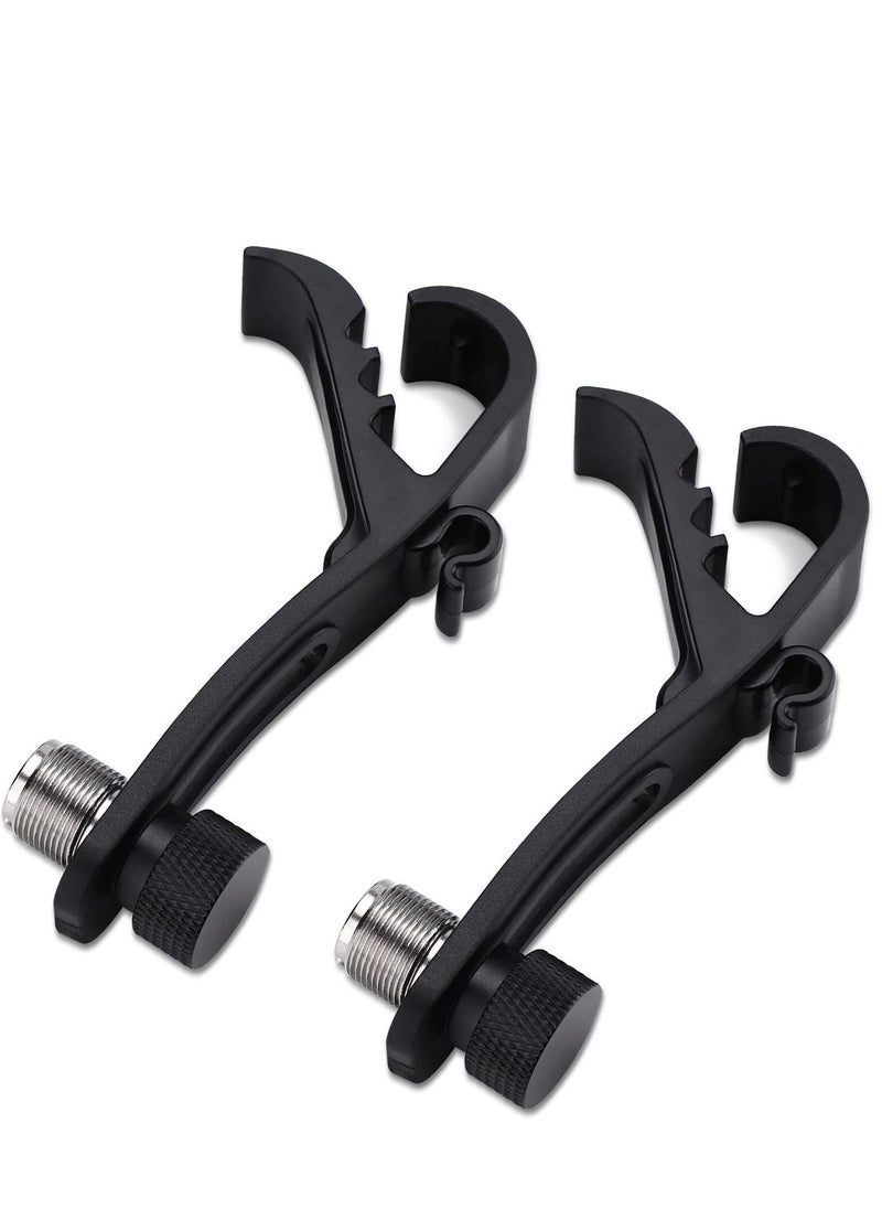 Drum Microphone Clip, Adjustable Mic Mount Clamp Holder Mic Securing Clip, Shockproof Drum Mounts for Musical Instrument Supplies, Microphone Drum Mount for Professional Drum Recording (2PCS)