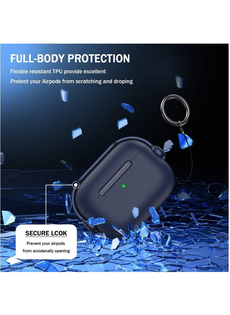 أنمي غطاء جديد لأجهزة Airpods الجيل الرابع من Airpods مع قفل، أزرق  - Image 3