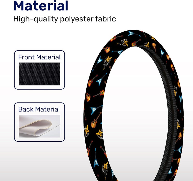 GENANY Guitarist Steering Wheel Cover Anti-Slip Neoprene Wheel Grip Breathable Wheel Protector for Driver Sweat Absorbing Car Accessories Gifts - Image 3