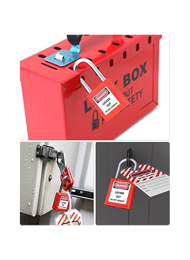 عربست قفل سلامة القفل الأحمر Lockout Tagout ، 2 قفل مع 2 مفتاح ، متطابقان في المفتاح  - Image 4