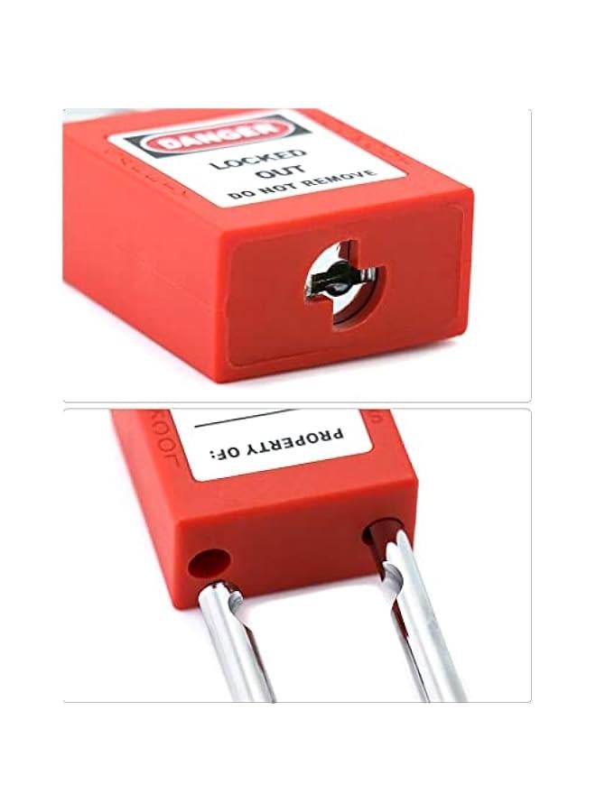 عربست قفل سلامة القفل الأحمر Lockout Tagout ، 2 قفل مع 2 مفتاح ، متطابقان في المفتاح  - Image 5
