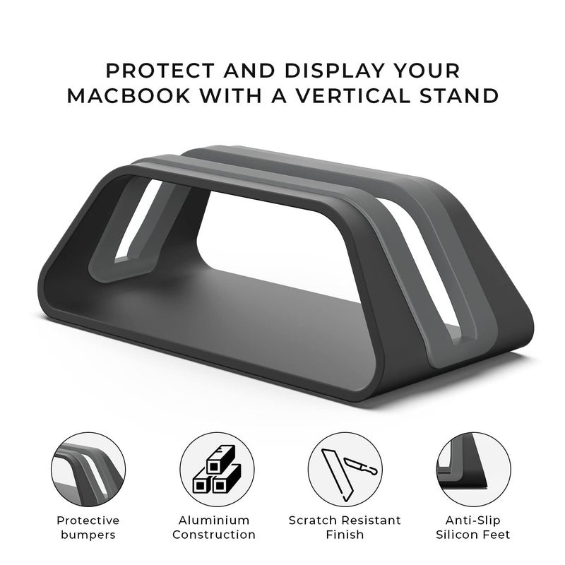 HumanCentric حامل لابتوب عمودي من هيومن سنترك لماك بوك، متوافق مع حامل ماك بوك برو، حامل ماك بوك إير، حامل لابتوب لطاولة لابتوب أبل، حامل لابتوب عمودي من الألمنيوم، حامل ماك بوك أسود - Image 2