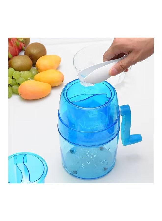 Ice Shaver Machine, Hand Crank Operated Ice Breaker Ice Crusher Maker Snow Cone Machine (Blue) - Image 1