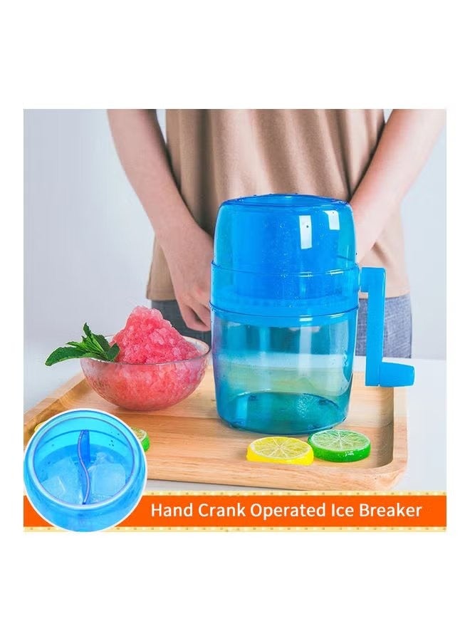 Ice Shaver Machine, Hand Crank Operated Ice Breaker Ice Crusher Maker Snow Cone Machine (Blue) - Image 3