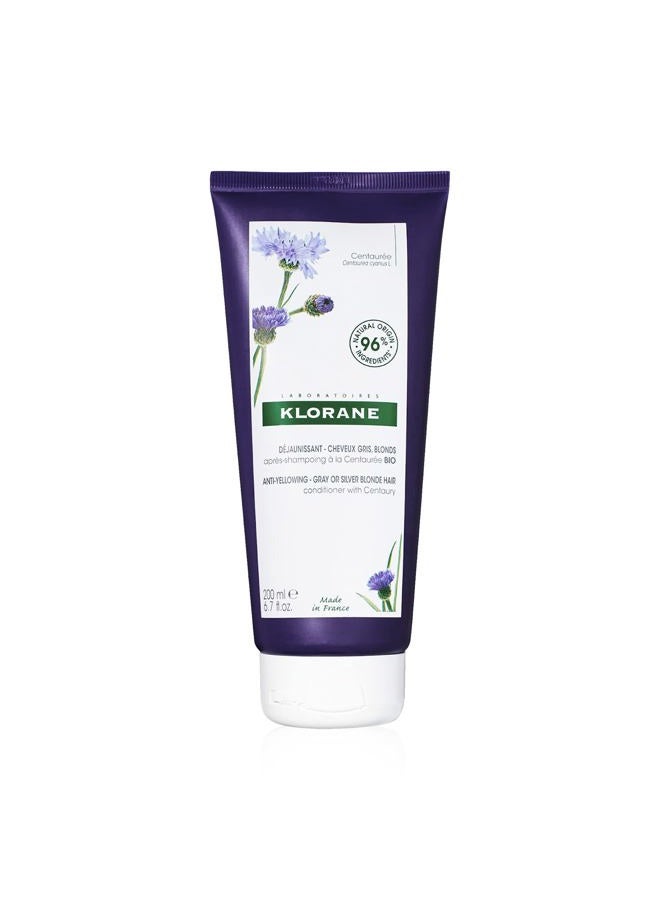 Klorane Plant-Based Purple Conditioner with Centaury, Brightens Blonde, Gray or White Hair, Neutralizes Unwanted Yellow and Copper Tones, Paraben, Silicone and Sulfate Free, 6.7 fl.oz. - Image 1