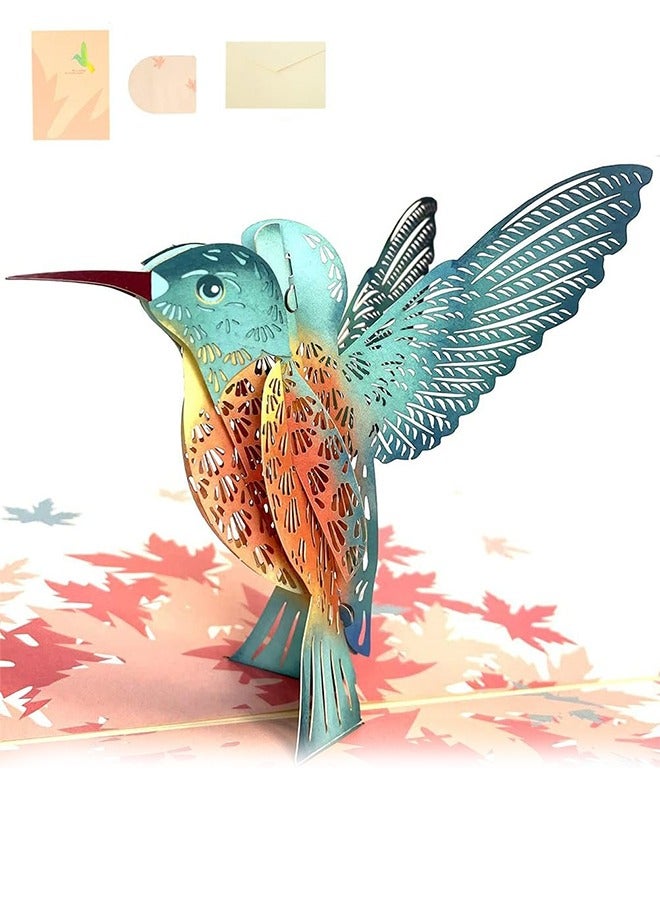 Generic 3D Card/Pop-Up Card, Lovely Hummingbird for Family and Friends Thank You Card, Birthday Card, Love Anniversaries and Valentine's Day Card  - Image 1
