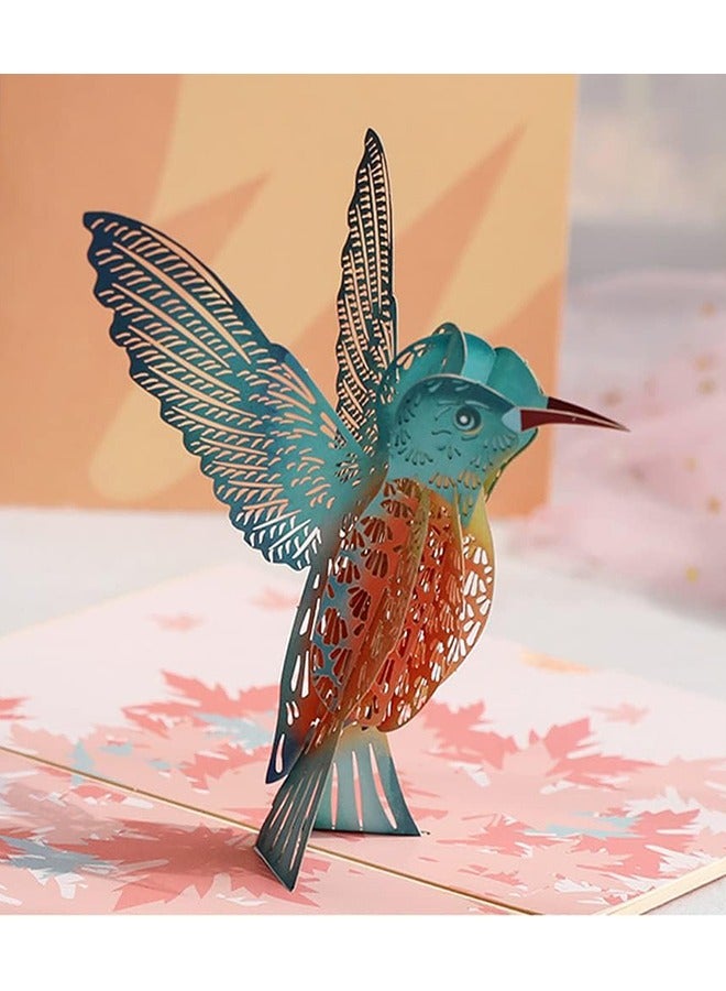 Generic 3D Card/Pop-Up Card, Lovely Hummingbird for Family and Friends Thank You Card, Birthday Card, Love Anniversaries and Valentine's Day Card  - Image 3