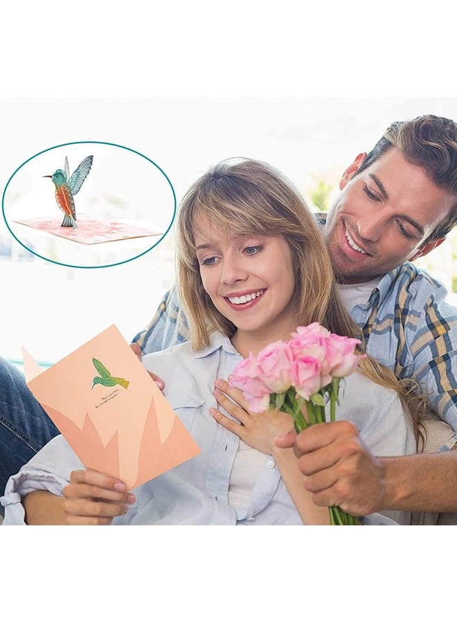 Generic 3D Card/Pop-Up Card, Lovely Hummingbird for Family and Friends Thank You Card, Birthday Card, Love Anniversaries and Valentine's Day Card  - Image 4