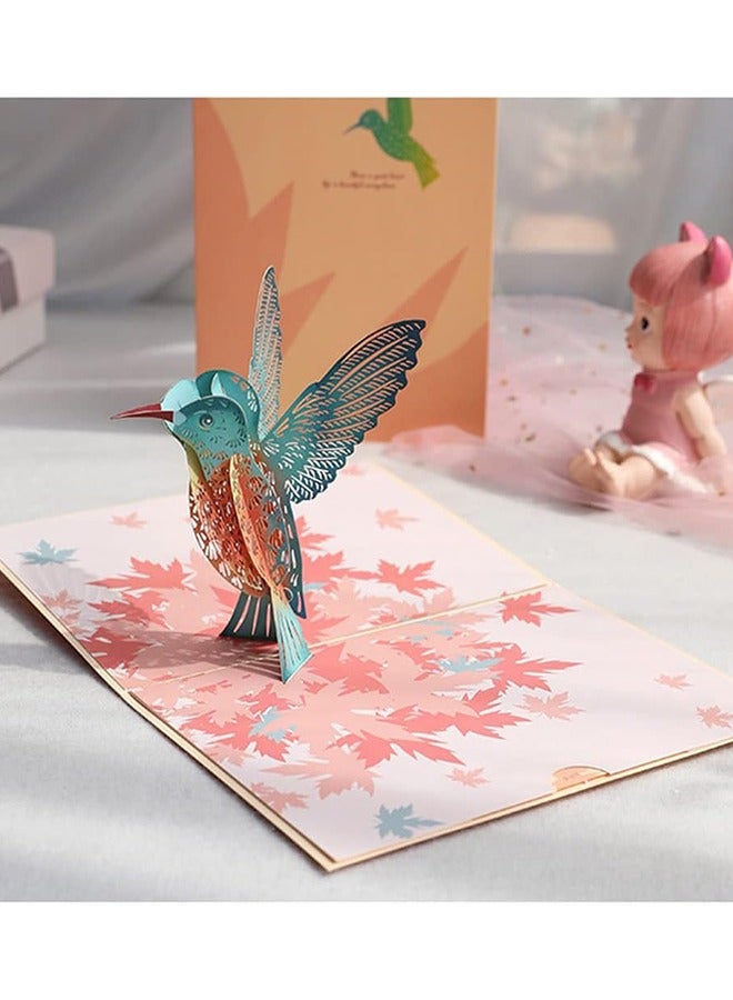 Generic 3D Card/Pop-Up Card, Lovely Hummingbird for Family and Friends Thank You Card, Birthday Card, Love Anniversaries and Valentine's Day Card  - Image 5