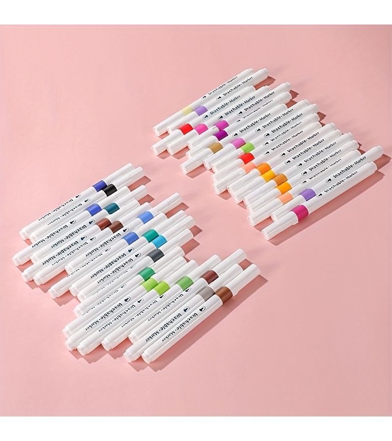Washable Markers And Watercolor Pens 12 Colors For Art Drawing Smooth Writing - Image 4