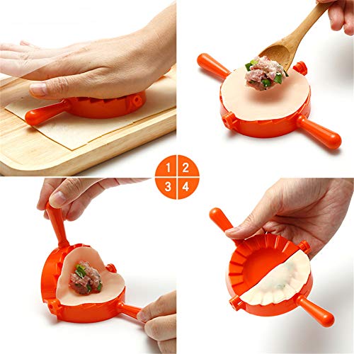 VolksRose Ravioli Maker Set, VolksRose 3 Pack Plastic Pierogi Dumpling Maker Wrapper Pastry Dough Press Pie Empanada Press Mould Pastry Crimpers, Pelmeni Dumplings Kitchen Cooking DIY Tool, Round Shape, S M L - Image 5