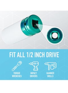 BOSS LIFE STYLE 3pcs 1/2" Drive Thin Wall Wheel Deep Impact Nut Socket Set 17mm 19mm 21 mm Car Garage Tool with Case  - Image 3