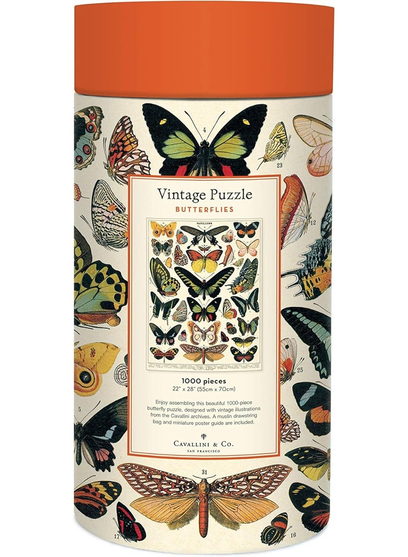 CAVANILLI & CO. Cavallini Papers & Co. Butterflies 1,000 Piece Puzzle, Multi - Image 2