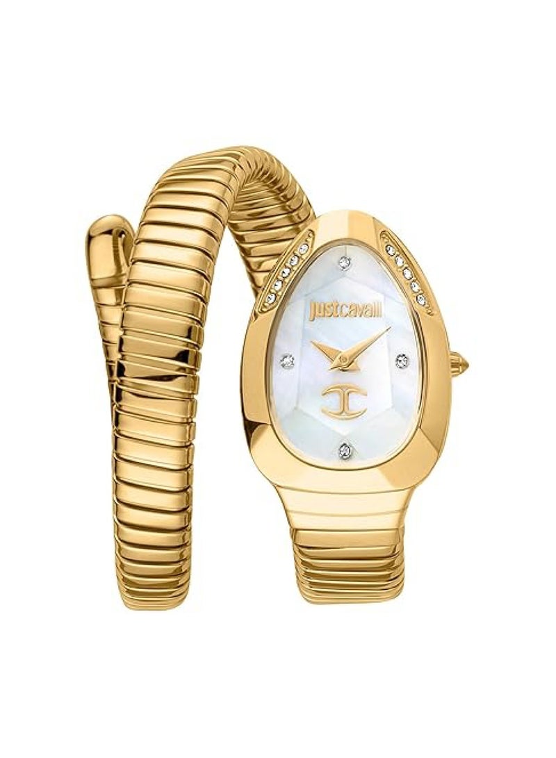 Just Cavalli ساعة نسائية أنالوج كوارتز ذهبية من الفولاذ المقاوم للصدأ JC1L229M0025 - Image 1