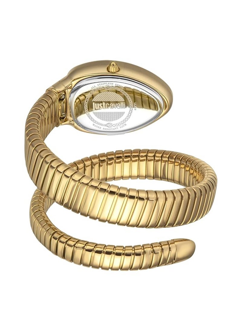 Just Cavalli ساعة نسائية أنالوج كوارتز ذهبية من الفولاذ المقاوم للصدأ JC1L229M0025 - Image 3