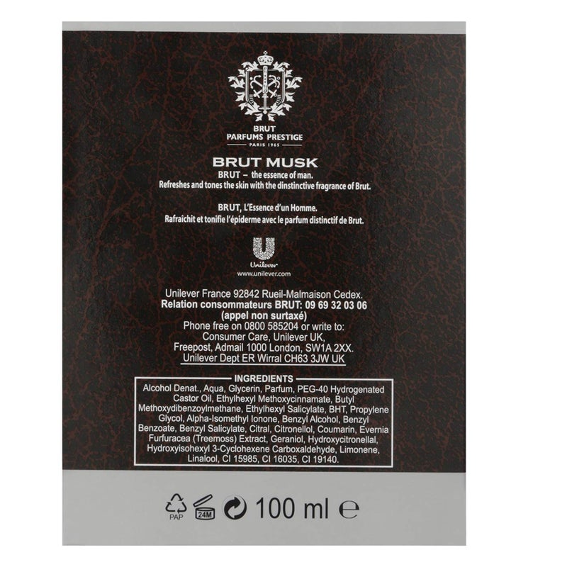 BRUT Aftershave Musk Boxed 100ml - Image 3