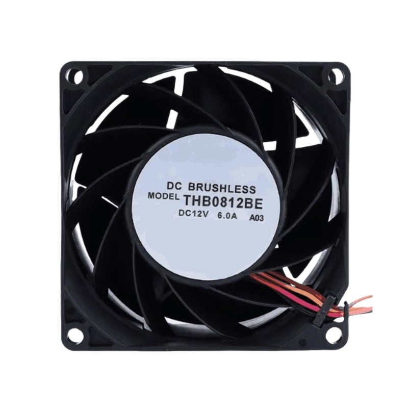 80mm x 80mm x 38mm Dual Ball Bearing Cooling Fan 12V 6A 4 Pin Dual Interface Cooler - Image 2